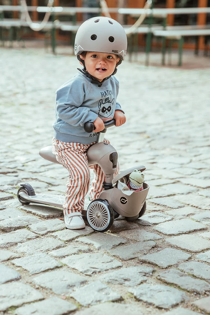 2025 Patinete Scoot & Ride Highwaykick 1 Lifestyle 2-en-1 con Asiento, para Niños de 1 a 5 Años, Diseño con Compartimento de Almacenamiento