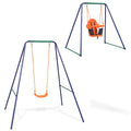 Columpio Individual Y Columpio Para Niños 2 En 1 Naranja Vidaxl