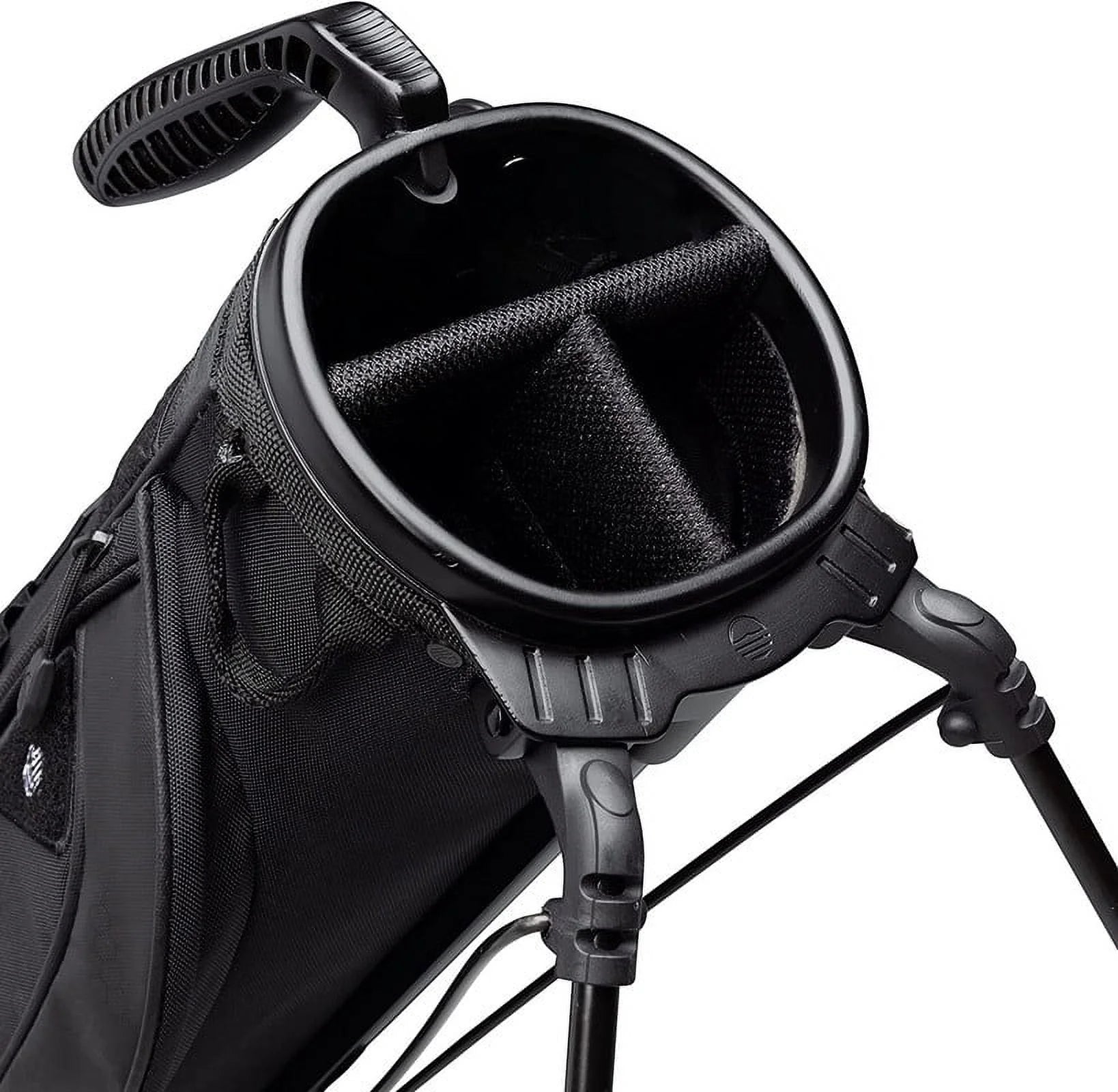 Bolsa de golf Sunday Golf Loma XL - Ligera, con bandolera y función de soporte - Fácil de transportar para pitch & putt - Bolsa con soporte para práctica, campo par 3 y ejecutivo, 1,5 kg (Negro mate)