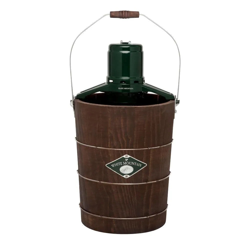 2025 Máquina eléctrica para hacer sorbete White Mountain 6 Qt. verde y marrón