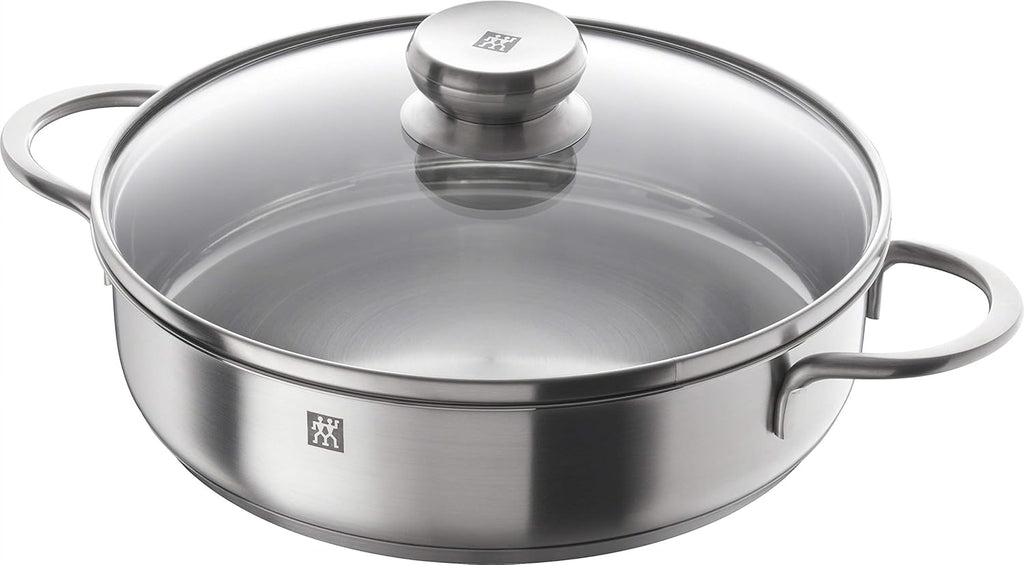 ZWILLING 5-Piece Cookware Set, 4 Lids, Suitable for Induction, Stainless Steel, Passion, Bright Grey, Diameter 16 cm, Diameter 20 cm, Diameter 24 cm, Diameter 28 cm