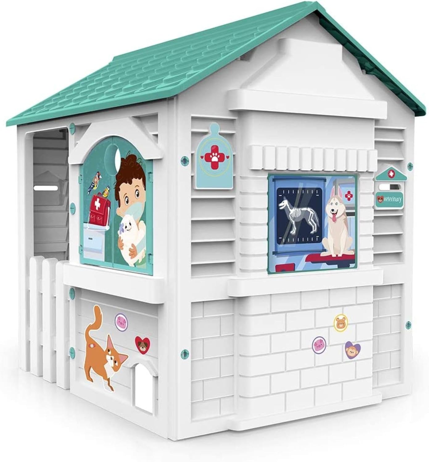Chicos - Country Cottage Children's Outdoor and Indoor Cottage, Made of Durable and Durable Plastic, White, Unique, Measures 84 x 103 x 104 cm (89607)