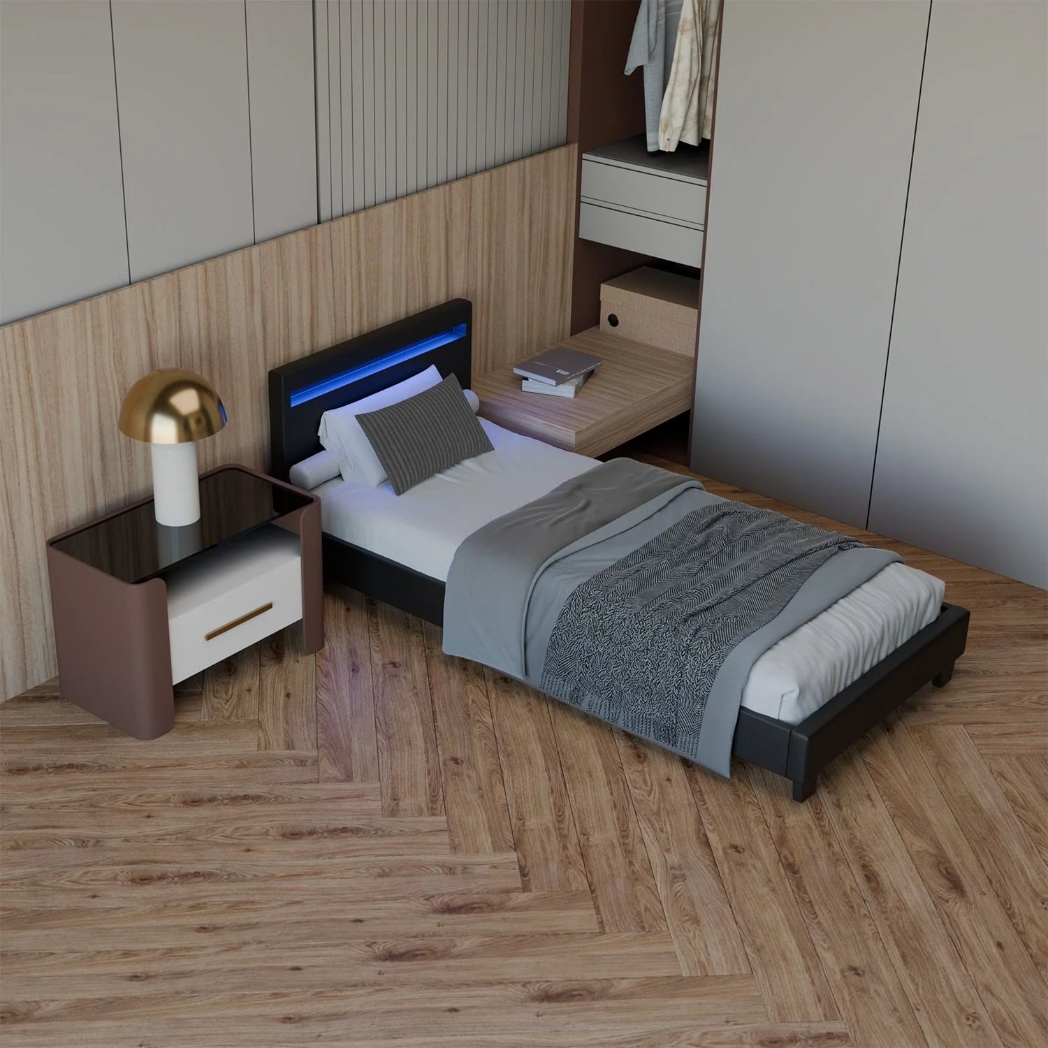 2025 Cama tapizada Verona 120x200 cm en blanco
