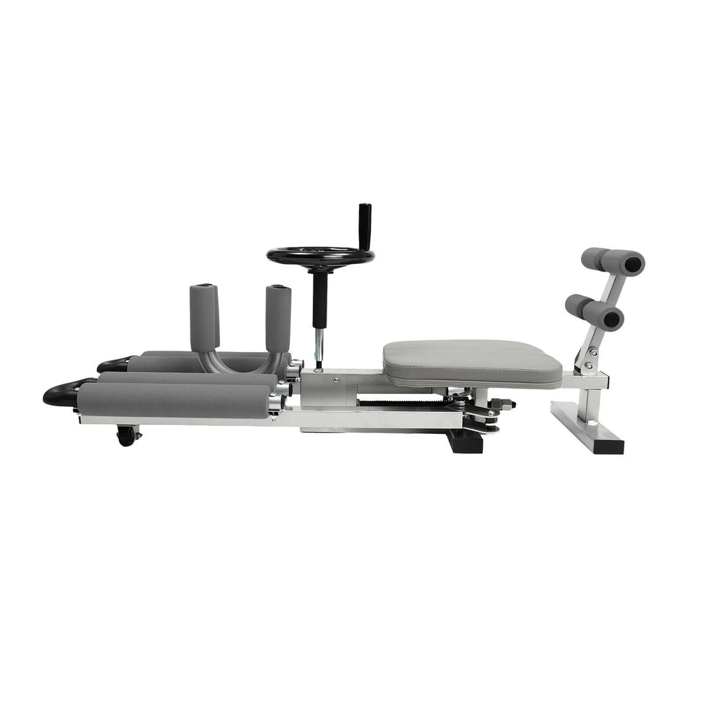 Dispositivo profesional de estiramiento de piernas con capacidad de carga de 150 kg, equipo robusto para el hogar y el gimnasio.
