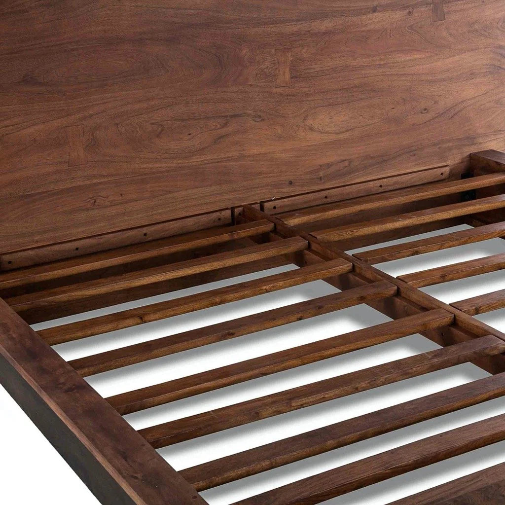 Cama San Marino de Madera Maciza de Acacia – Diseño Orgánico y Moderno