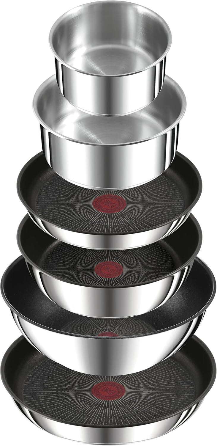 Tefal Ingenio Preference On Set of 2 Frying Pans 24/28 cm + 2 Saucepans 16/20 cm + 24 cm Pot + 26 cm Wok + 2 Removable Handles + 5 Accessories | Induction Safe, Non-Stick, PFOA Free
