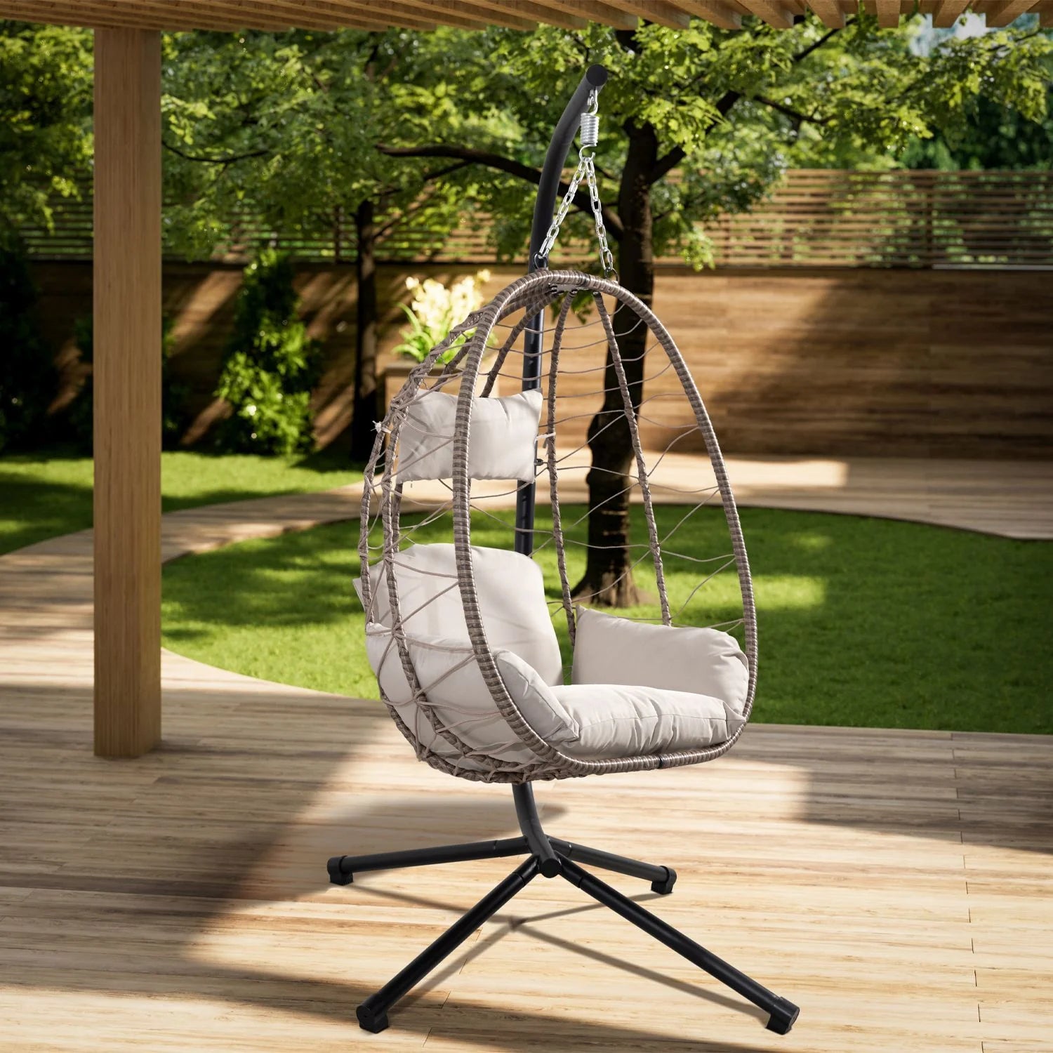 2025 Sillón colgante de ratán Aria con soporte incluido