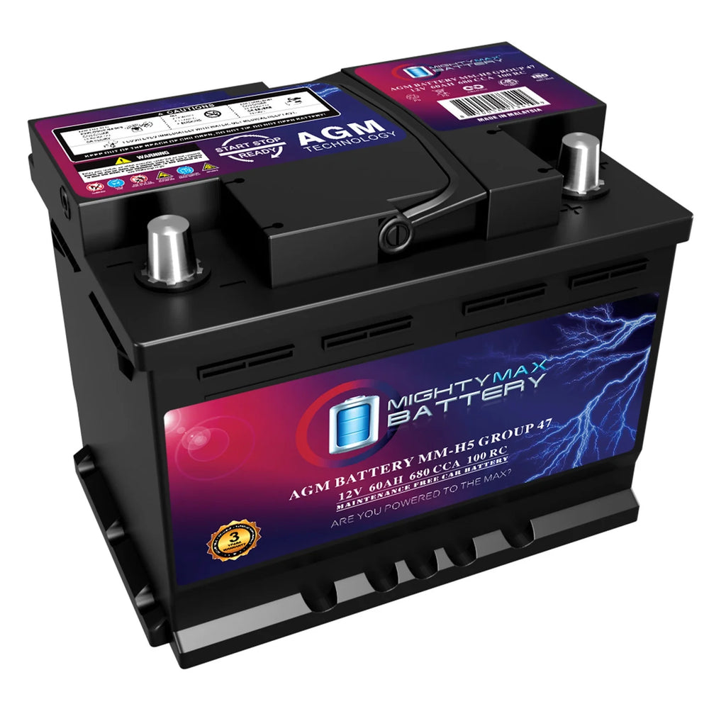 2025 Batería de reemplazo MM-H5 Grupo 47 12V 60AH 100RC 680CCA compatible con Mazda CX-5 2022