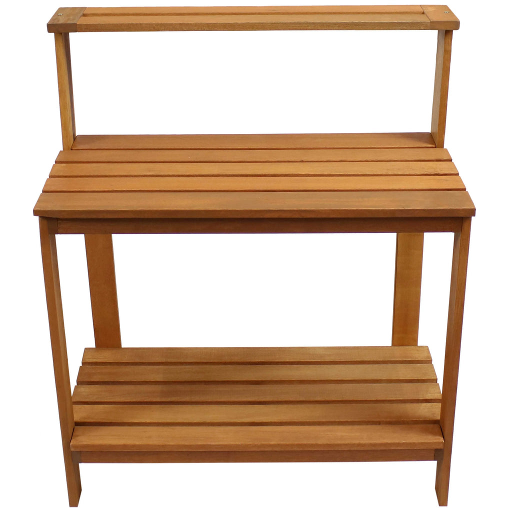 2025 Banco de Jardinería de Exterior de Madera Meranti Sunnydaze con Acabado en Aceite de Teca - 107 cm
