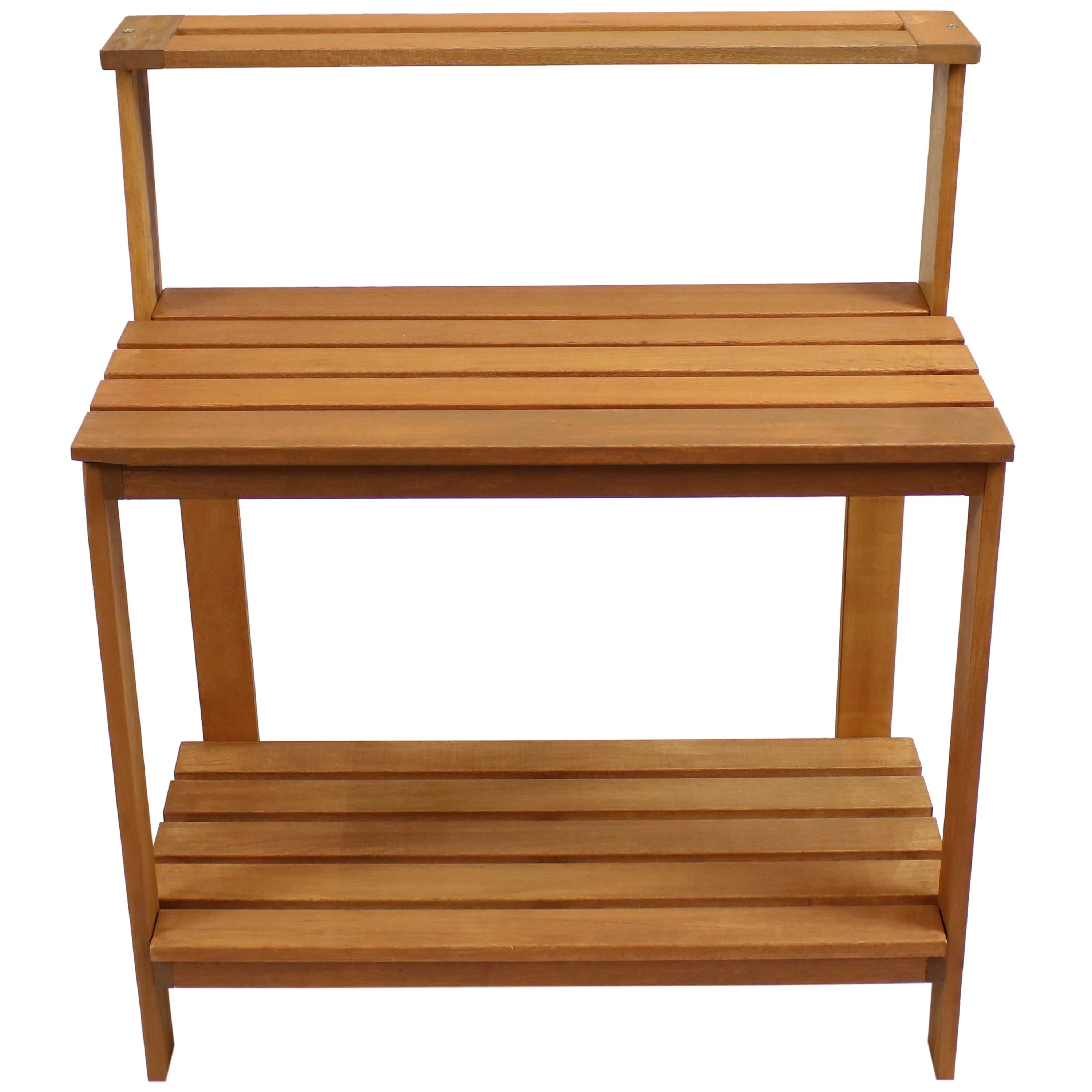 2025 Banco de Jardinería de Exterior de Madera Meranti Sunnydaze con Acabado en Aceite de Teca - 107 cm