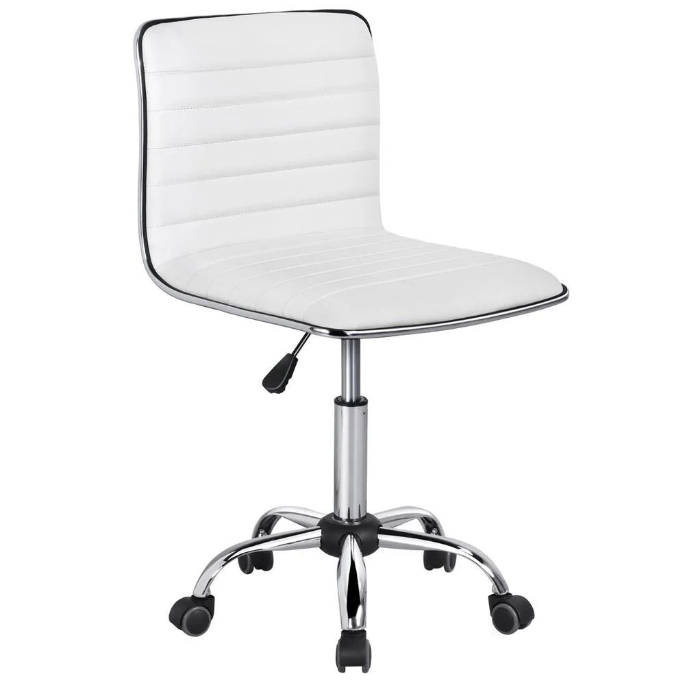 Silla de Oficina Yaheetech de Cuero PU, Respaldo Bajo, Altura Ajustable 41,5-56,5 cm