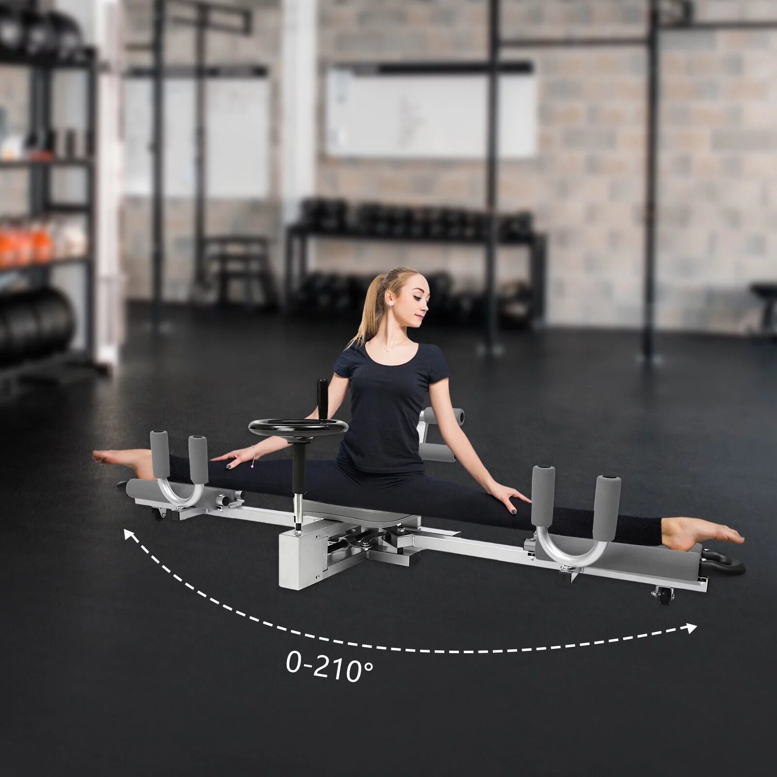 Dispositivo profesional de estiramiento de piernas con capacidad de carga de 150 kg, equipo robusto para el hogar y el gimnasio.