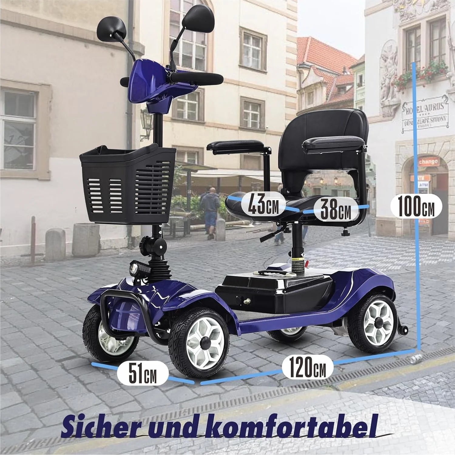 2025 Scooter eléctrico de 4 ruedas – silla de ruedas motorizada compacta y eficiente para adultos y personas mayores