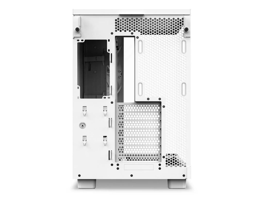 2025 NZXT H6 FLOW - Caja compacta de torre intermedia de doble cámara con flujo de aire, color blanco, CC-H61FW-01