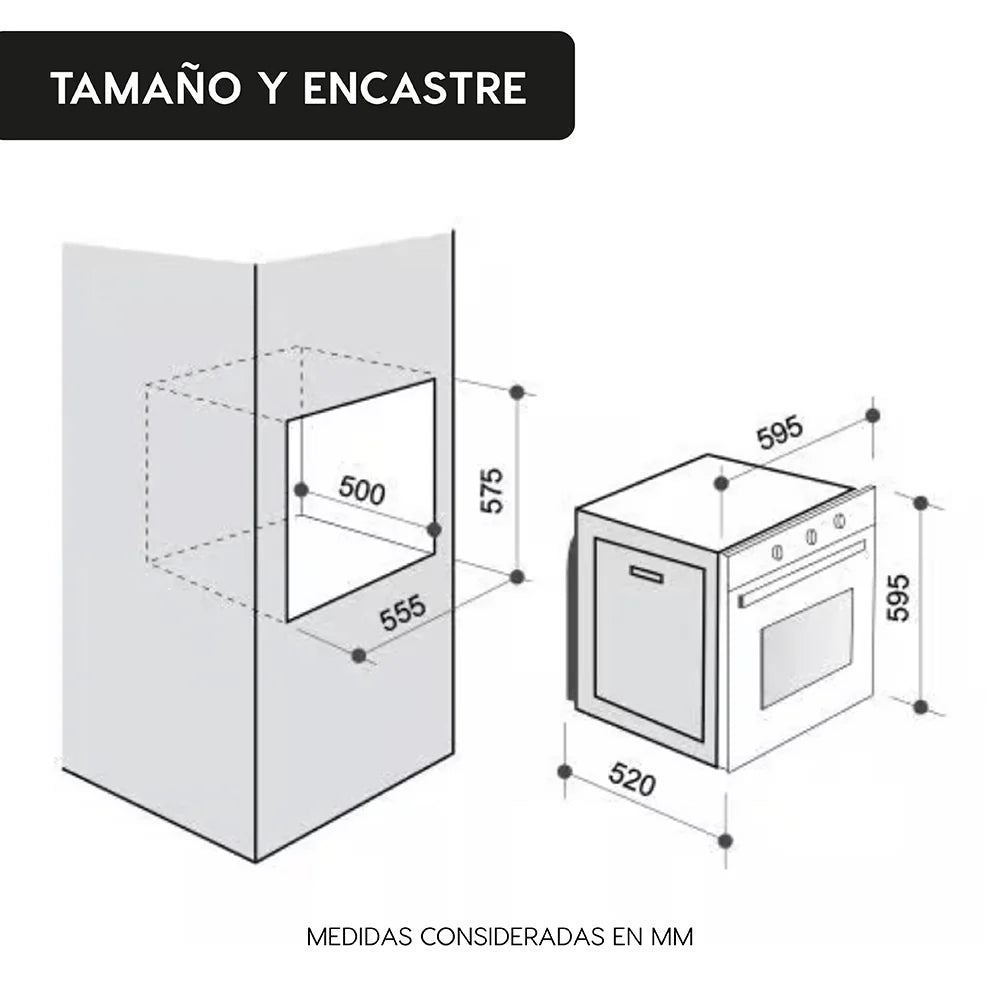 2025 Horno Empotrado Elite 52 Lts FDV