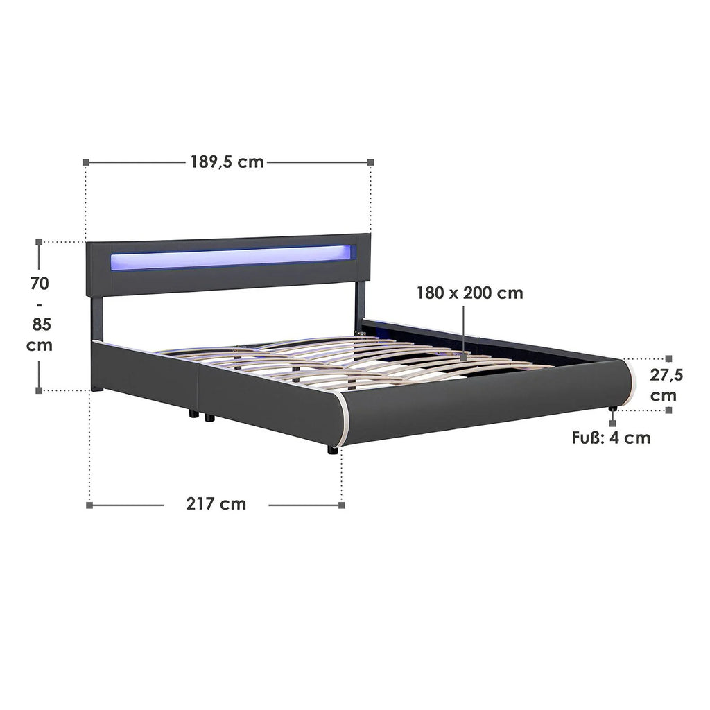 2025 Cama tapizada Sevilla 140x200 cm en blanco