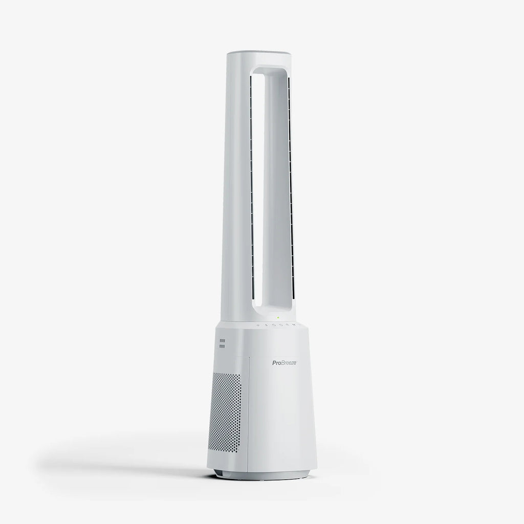 Ventilador torre sin aspas premium OmniAir 41" con purificador de aire - Blanco