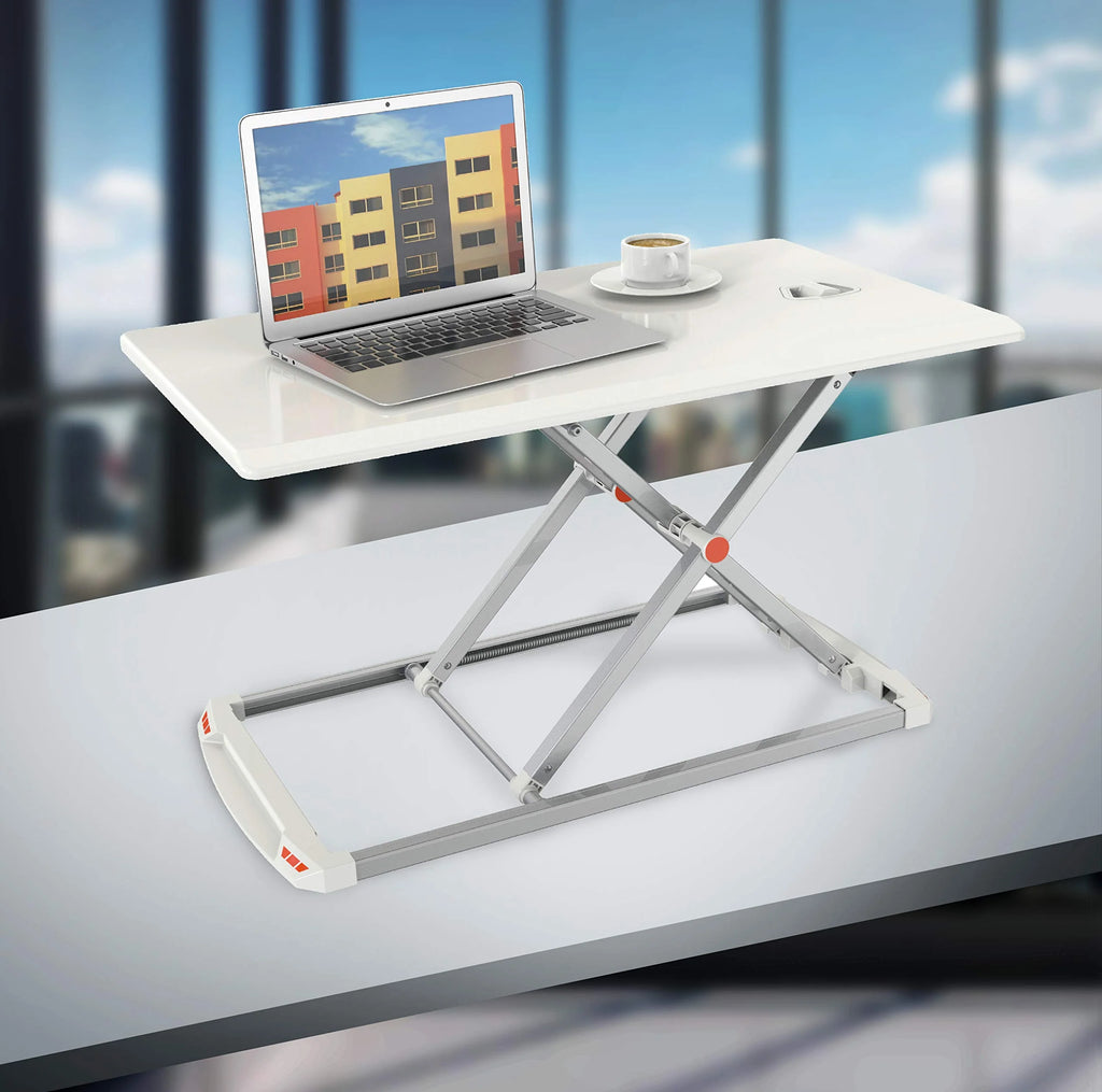 2025 Duronic Escritorio ajustable DM05D11 WE (blanco) | Estación de trabajo de escritorio con altura regulable | Superficie 74 x 43 cm | Ajuste de altura de 5 a 40 cm | Compatible con PC, ordenador o portátil | Convertidor ergonómico de escritorio