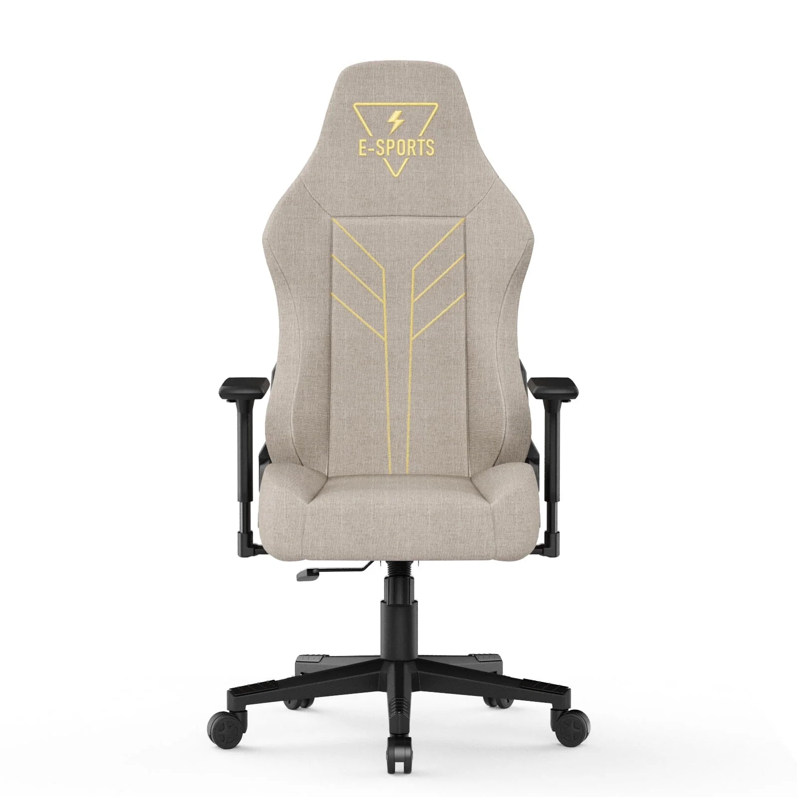 2025 Silla ergonómica para juegos Bigzzia con respaldo alto, reposabrazos 3D, altura ajustable y giro de 360°, color beige