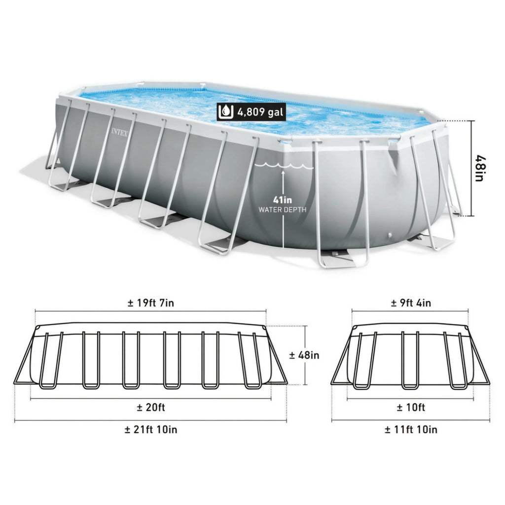 2025 Piscina Ovalada Intex Prism Frame 20 pies x 10 pies x 48 pulgadas