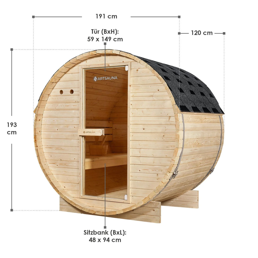 2025 Sauna barril Spitzbergen con estufa de sauna