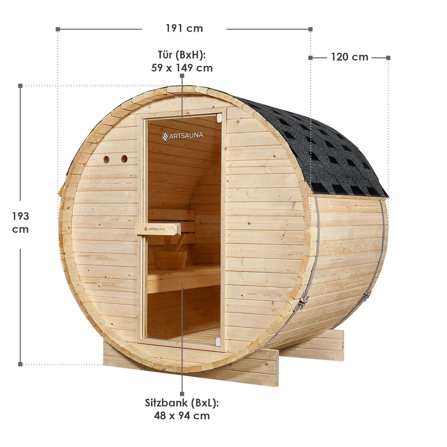 2025 Sauna barril Spitzbergen con estufa de sauna