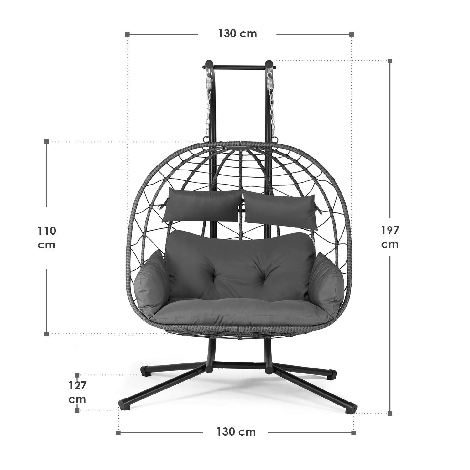 2025 Sillón colgante doble de resina trenzada Aria