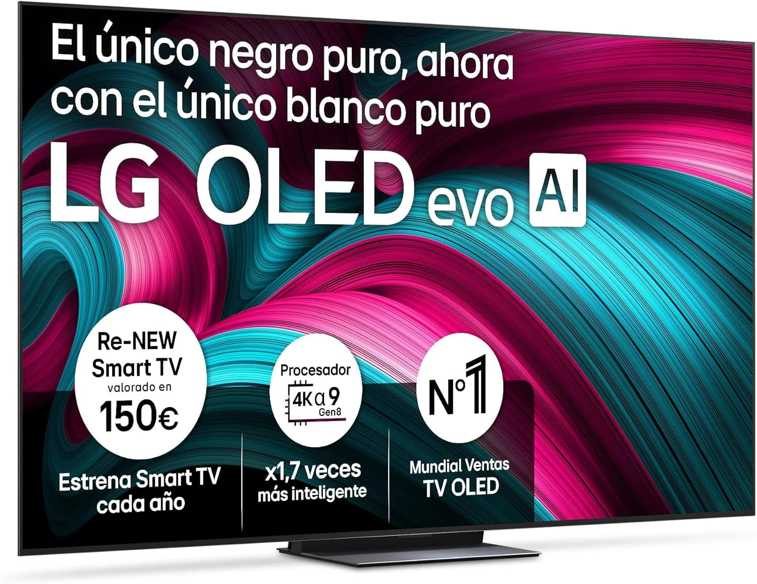 LG OLED65C54LA - TV 65", OLED EVO 4K, Smart TV AI C5, WebOS 25, Super Upscaling, Dolby Vision and Dolby Atmos, AMD FreeSync, Alexa/Google Assistant, Black