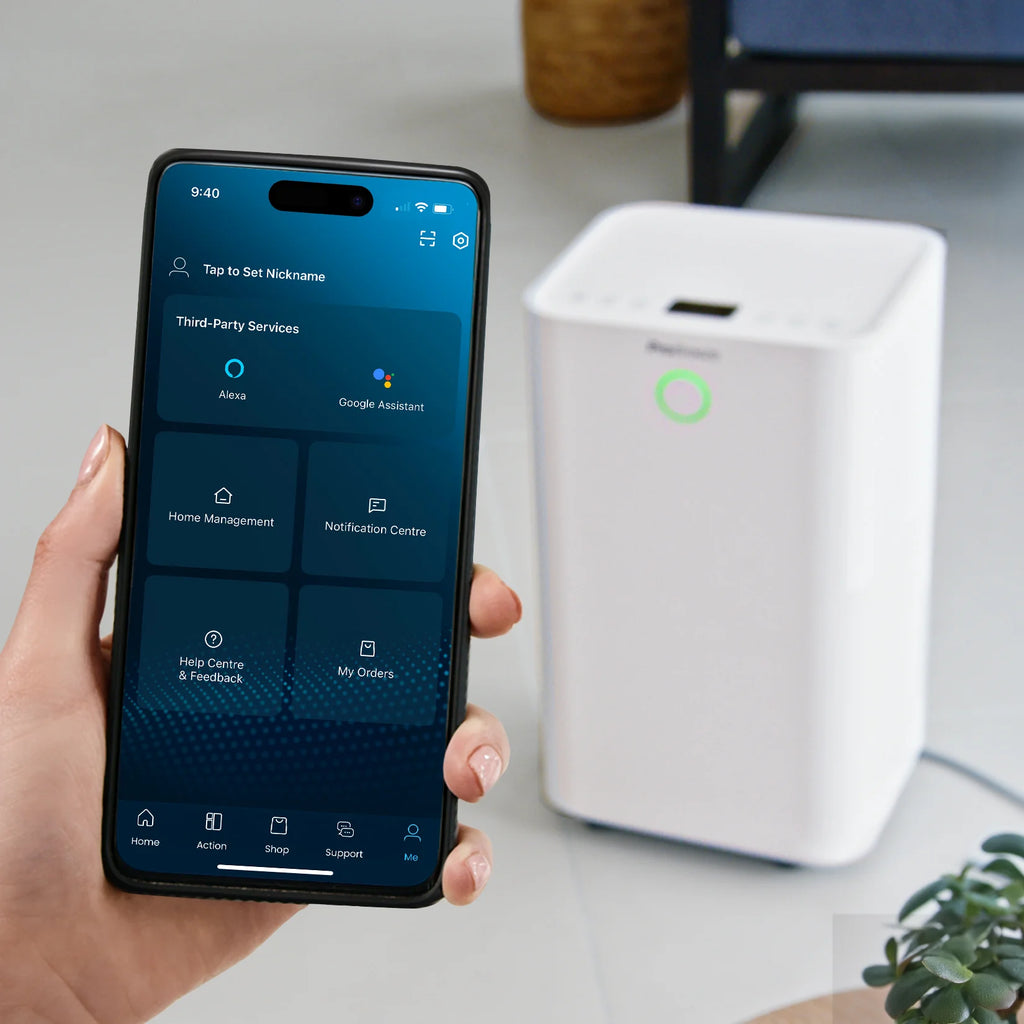 Deshumidificador silencioso y de bajo consumo OmniDry 12L con control mediante aplicación inteligente