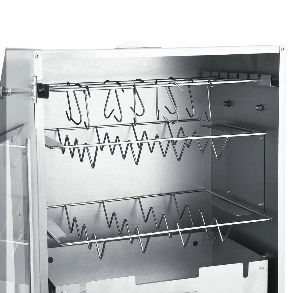 2025 Ahumador 44,5 x 29 x 83 cm con mesa 40 x 28 x 44,5 cm galvanizado – Armario para ahumar plateado