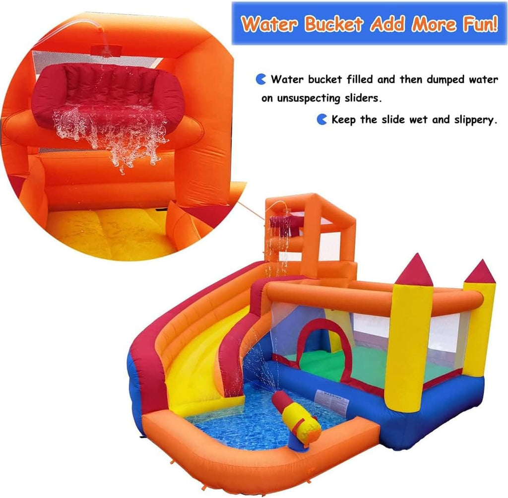 Ballsea Castillo Hinchable con Ventilador, Adecuado para niños de 3 a 10 años, para Interiores, cumpleaños Infantiles (488 x 223 x 220 cm)