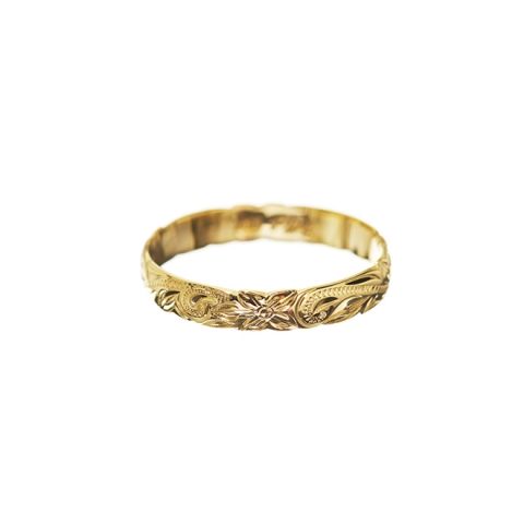 Joyería hawaiana / K14YG / Anillo pequeño para el dedo meñique / OE / 2,5 mm