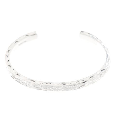 Joyería hawaiana / Plata 925 / Brazalete abierto tradicional / 0018