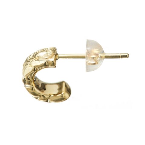 Joyería hawaiana / K14YG / Pendientes de aro calados (pequeños)