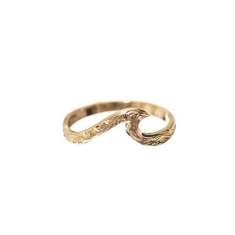 Joyería hawaiana / K10YG / Anillo de ola / Ola pequeña 0040