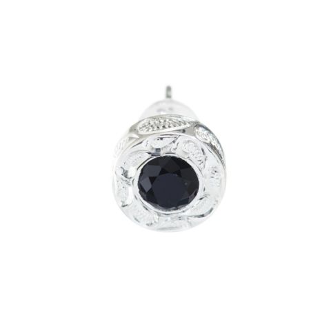 Joyería hawaiana / Plata 925 / Pendientes de piedra redonda BO