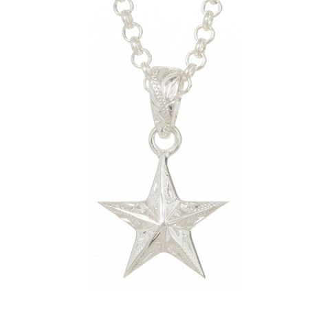 Joyería hawaiana / Plata 925 / Colgante de estrella y ángel