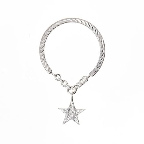 Joyería hawaiana / Plata 925 / WQ / Anillo colgante con estrella