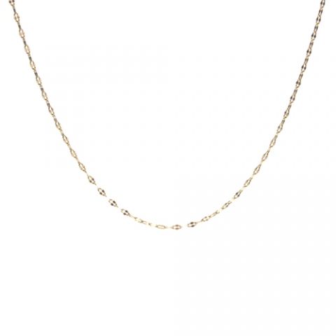 Collar con cadena ovalada de forma irregular K10YG/37-40cm/0.23mm