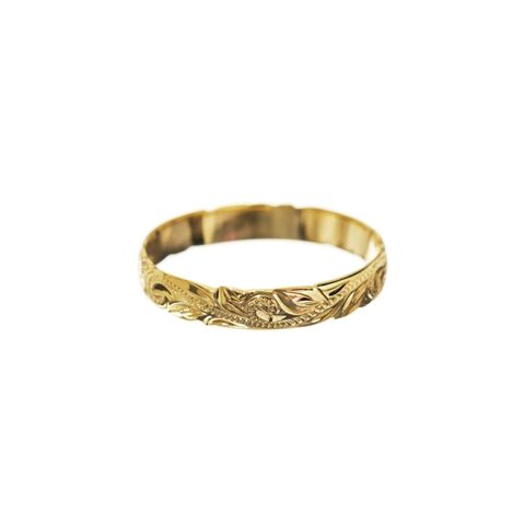 Joyería hawaiana / K14YG / Anillo pequeño para el dedo meñique / OE / 2,5 mm
