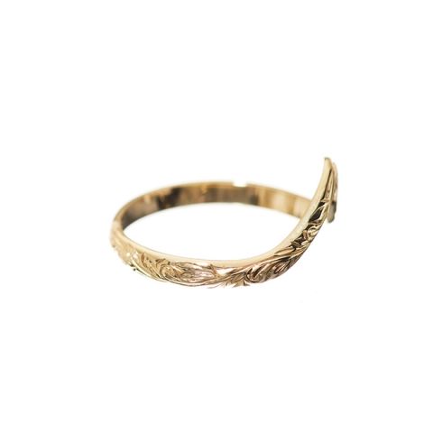 Joyería hawaiana / K10YG / Anillo de ola / Ola pequeña 0040