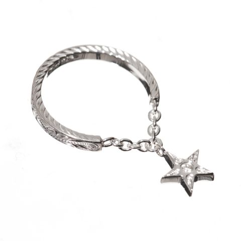 Joyería hawaiana / Plata 925 / WQ / Anillo colgante con estrella