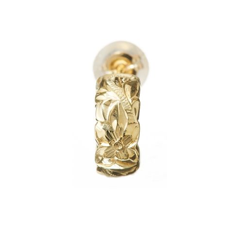 Joyería hawaiana / K14YG / Pendientes de aro calados (pequeños)
