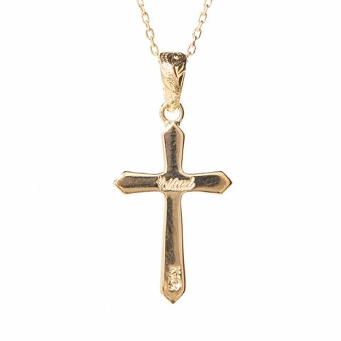 Joyería hawaiana / K14YG / Colgante de cruz angular