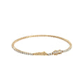 Joyería hawaiana / Oro amarillo de 14 quilates / Pulsera de tenis con cabeza de diamante / Diamante