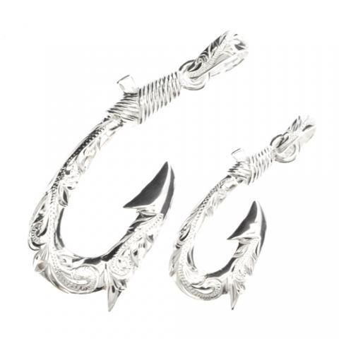 Joyería hawaiana / Plata 925 / Colgante de anzuelo (grande)