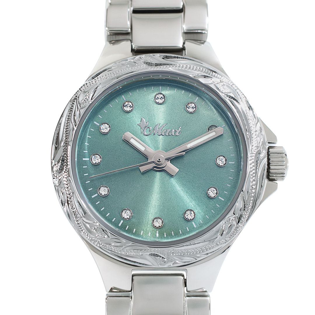 Joyería hawaiana / Acero inoxidable / Conchas nacaradas / Verde / Reloj de pulsera