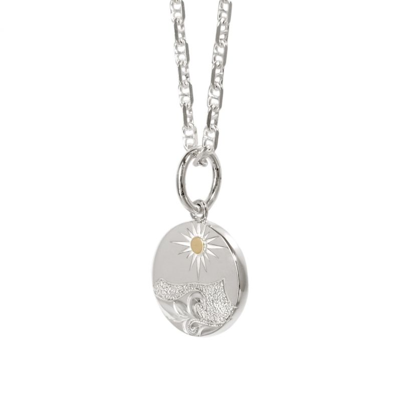 Joyería hawaiana / Colgante con cabeza de diamante del sol naciente