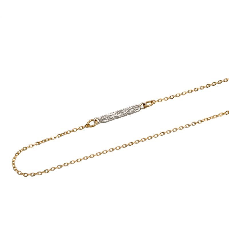 [Exclusivo de WEB] Joyería hawaiana / Plata 925 / K10YGC / Collar con placa