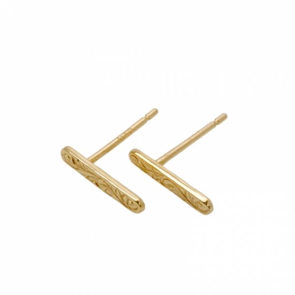 [Exclusivo de WEB] Joyería hawaiana / Plata 925 / Baño K10YG / Pendientes de placa